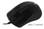 Mouse Usb Preto Com Fio Ms-26bk C3tech com Fio 2 metros